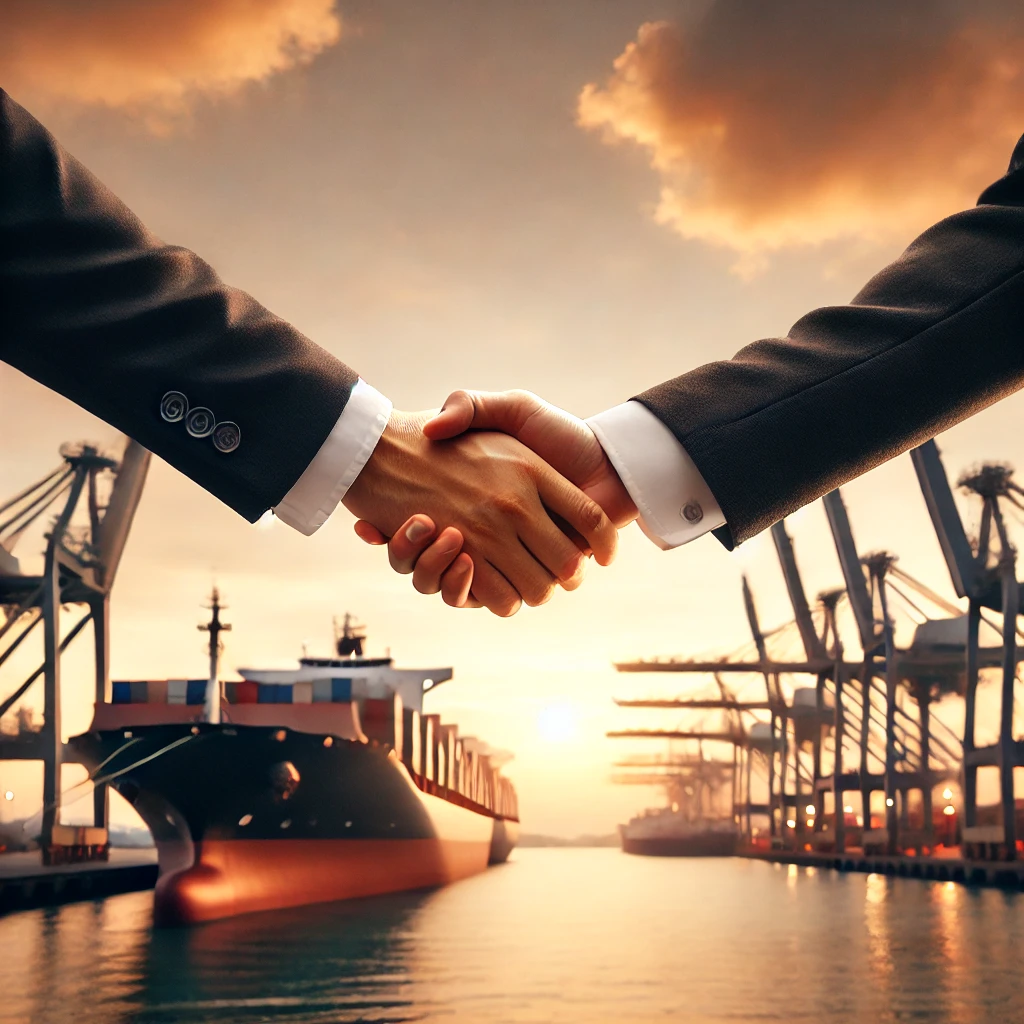 handshake at port
